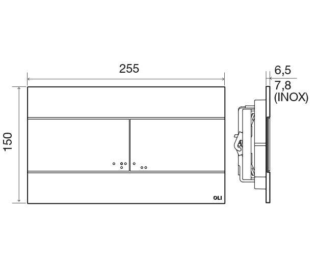 OLI 057141 PUSH BUTTON SLIM INOX, FOR 885052 MECHANICAL (2)