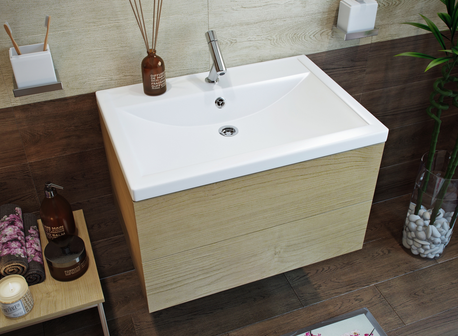 ROSA FURNITURE BASIN FOSTER 70CM WHITE (2)