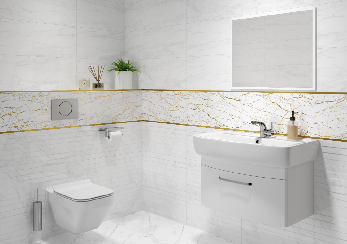 CERSANIT MARBLE CALACATTA WHITE GLOSSY RECT 29,8X59,8 G1