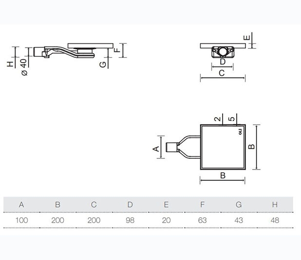OLI 300360 OLIFILO SQUARE 20 FLOOR DRAIN (2)
