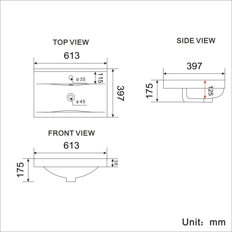 RICO 9393-60 FURNITURE BASIN 610X395X185 WHITE (2)